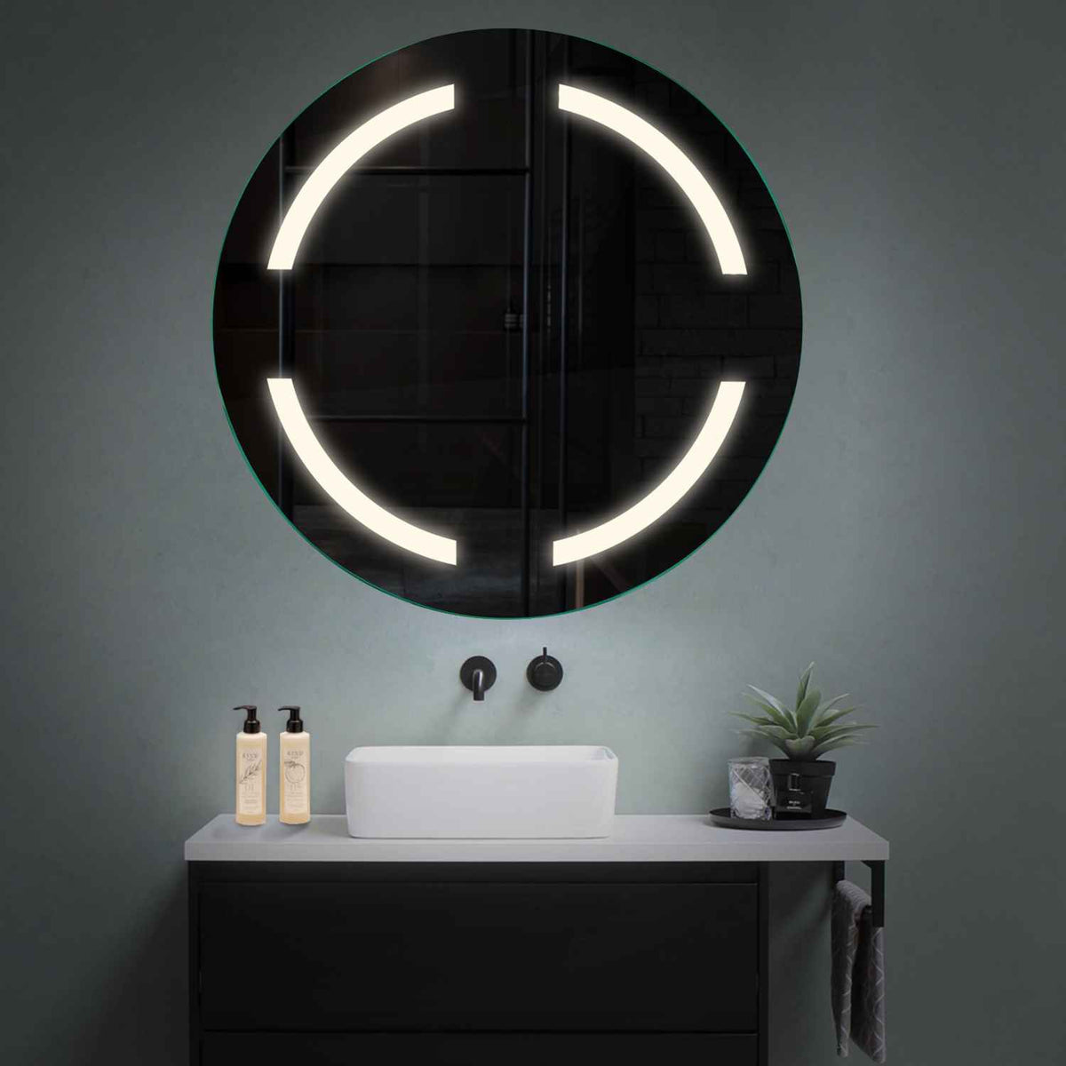 Miroir LED Rond | Sans Boutons Tactiles | Lumière blanche neutre - Reyze Série Salono Modèle 2