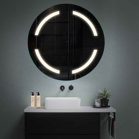 Miroir LED Rond | Sans Boutons Tactiles | Lumière blanche neutre - Reyze Série Salono Modèle 2