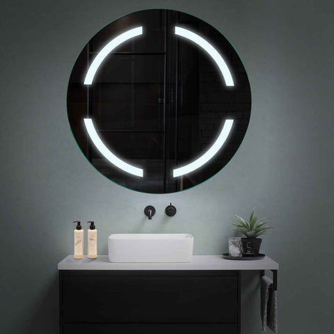 Miroir LED Rond | Sans Boutons Tactiles | Lumière blanche froide - Reyze Série Salono Modèle 2