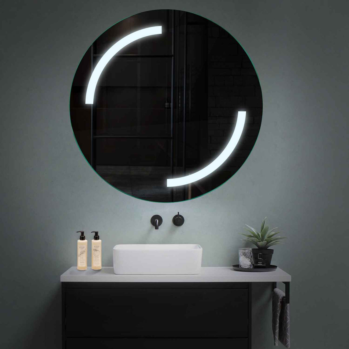 Miroir LED Rond | Sans Boutons Tactiles | Lumière blanche froide - Reyze Série Salono Modèle 3