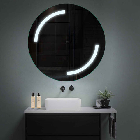 Miroir LED Rond | Sans Boutons Tactiles | Lumière blanche froide - Reyze Série Salono Modèle 3