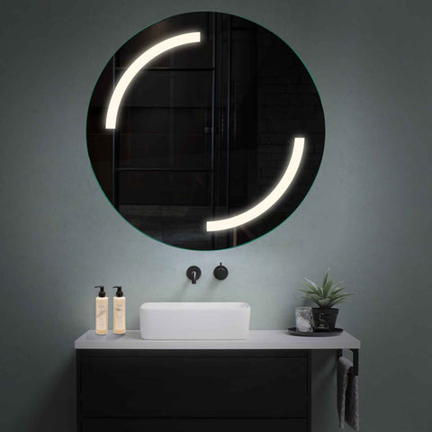Miroir LED Rond | Sans Boutons Tactiles | Lumière blanche neutre - Reyze Série Salono Modèle 3