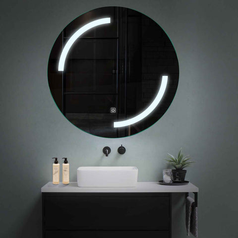 Miroir LED Rond | Bouton Tactile | Lumière blanche froide - Reyze Série Salono Modèle 3