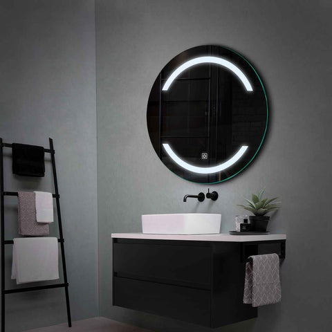 Miroir LED Rond | Bouton Tactile | Lumière blanche froide - Reyze Série Salono Modèle 4