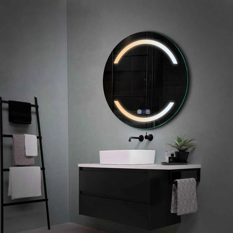 Miroir LED Rond | boutons tactiles | Fonction Anti-Buée | Température de couleur réglable - Reyze Série Salono Modèle 4