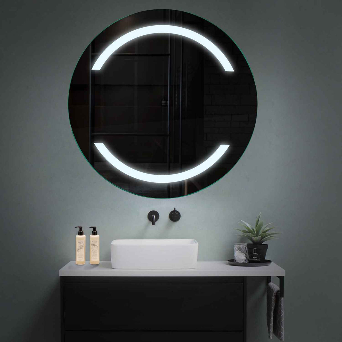 Miroir LED Rond | Sans Boutons Tactiles | Lumière blanche froide - Reyze Série Salono Modèle 4