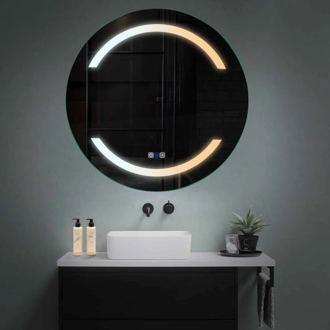Miroir LED Rond | boutons tactiles | Fonction Anti-Buée | Température de couleur réglable - Reyze Série Salono Modèle 4