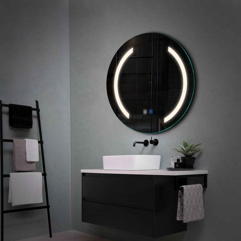Miroir LED Rond | boutons tactiles | Fonction Anti-Buée | Lumière blanche neutre - Reyze Série Salono Modèle 5