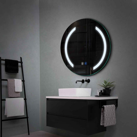 Miroir LED Rond | boutons tactiles | Fonction Anti-Buée | Lumière blanche froide - Reyze Série Salono Modèle 5