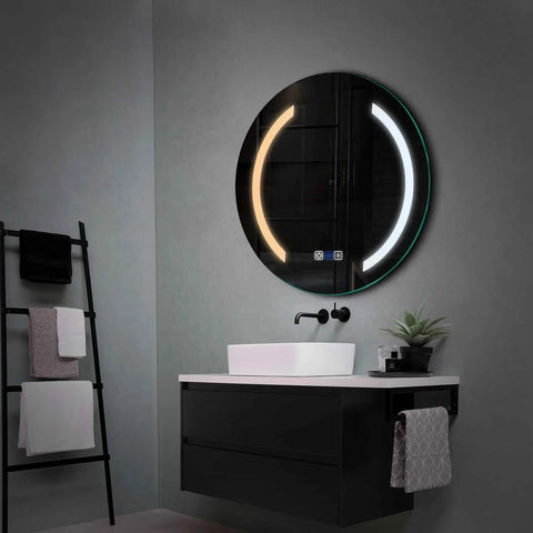 Miroir LED Rond | boutons tactiles | Fonction Anti-Buée | Température de couleur réglable - Reyze Série Salono Modèle 5