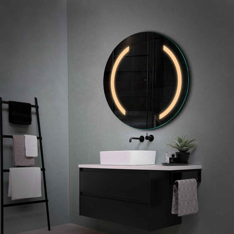 Miroir LED Rond | Sans Boutons Tactiles | Lumière Blanche Chaude - Reyze Série Salono Modèle 5