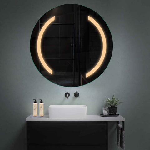 Miroir LED Rond | Sans Boutons Tactiles | Lumière Blanche Chaude - Reyze Série Salono Modèle 5