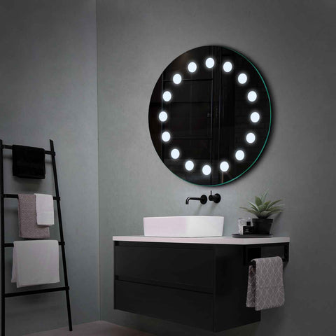 Miroir LED Rond | Sans Boutons Tactiles | Lumière blanche froide - Reyze Série Salono Modèle 6