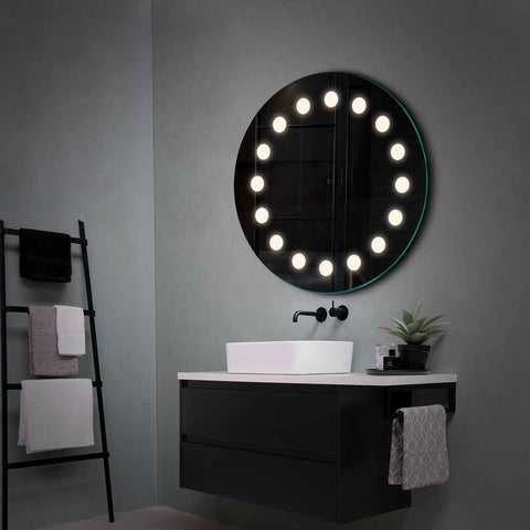 Miroir LED Rond | Sans Boutons Tactiles | Lumière blanche neutre - Reyze Série Salono Modèle 6
