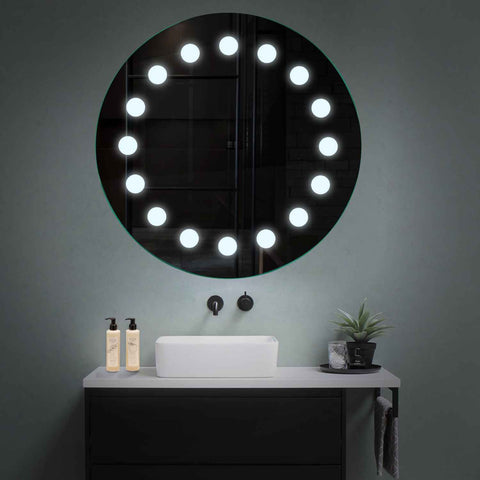 Miroir LED Rond | Sans Boutons Tactiles | Lumière blanche froide - Reyze Série Salono Modèle 6