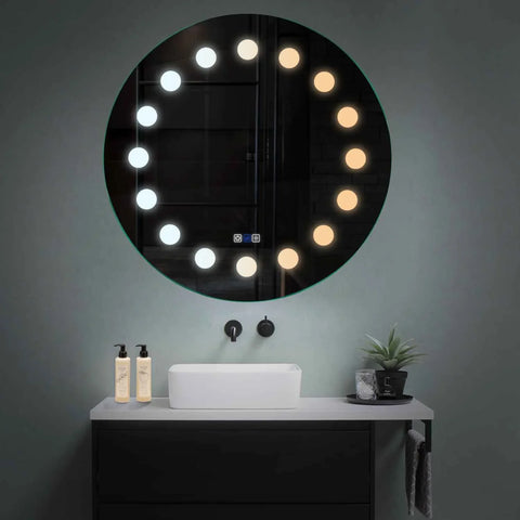 Miroir LED Rond | boutons tactiles | Fonction Anti-Buée | Température de couleur réglable - Reyze Série Salono Modèle 6