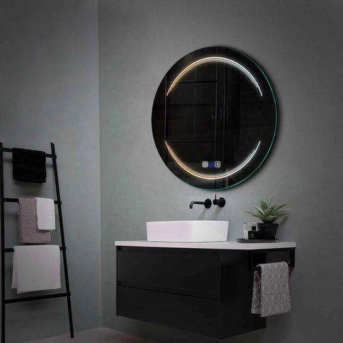 Miroir LED Rond | boutons tactiles | Fonction Anti-Buée | Température de couleur réglable - Reyze Série Salono Modèle 7