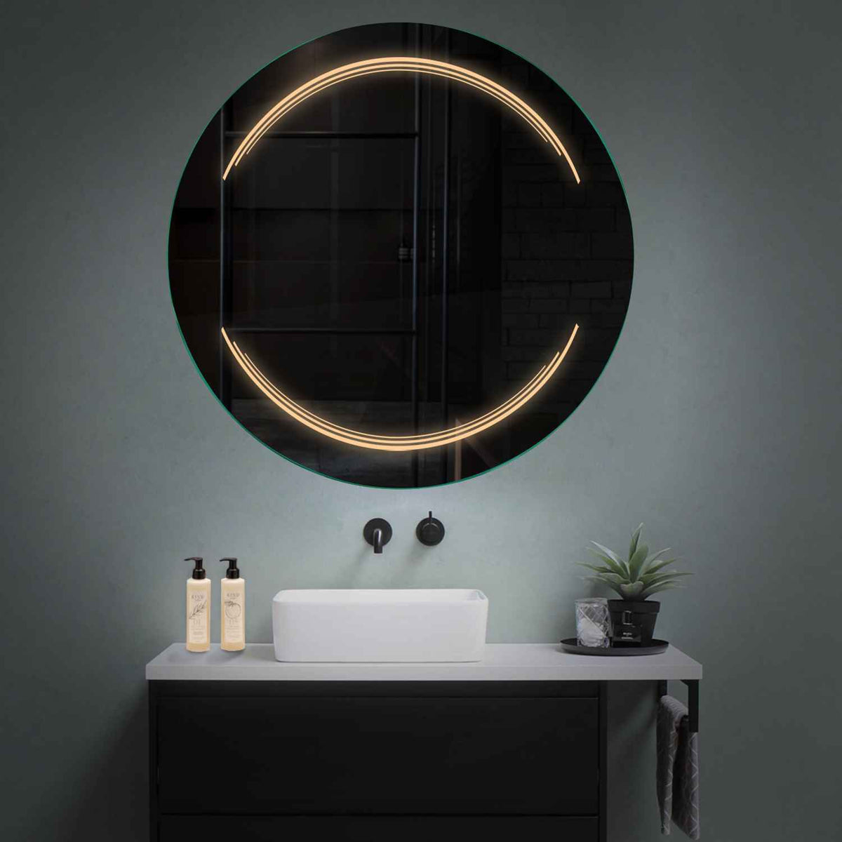 Miroir LED Rond | Sans Boutons Tactiles | Lumière Blanche Chaude - Reyze Série Salono Modèle 7