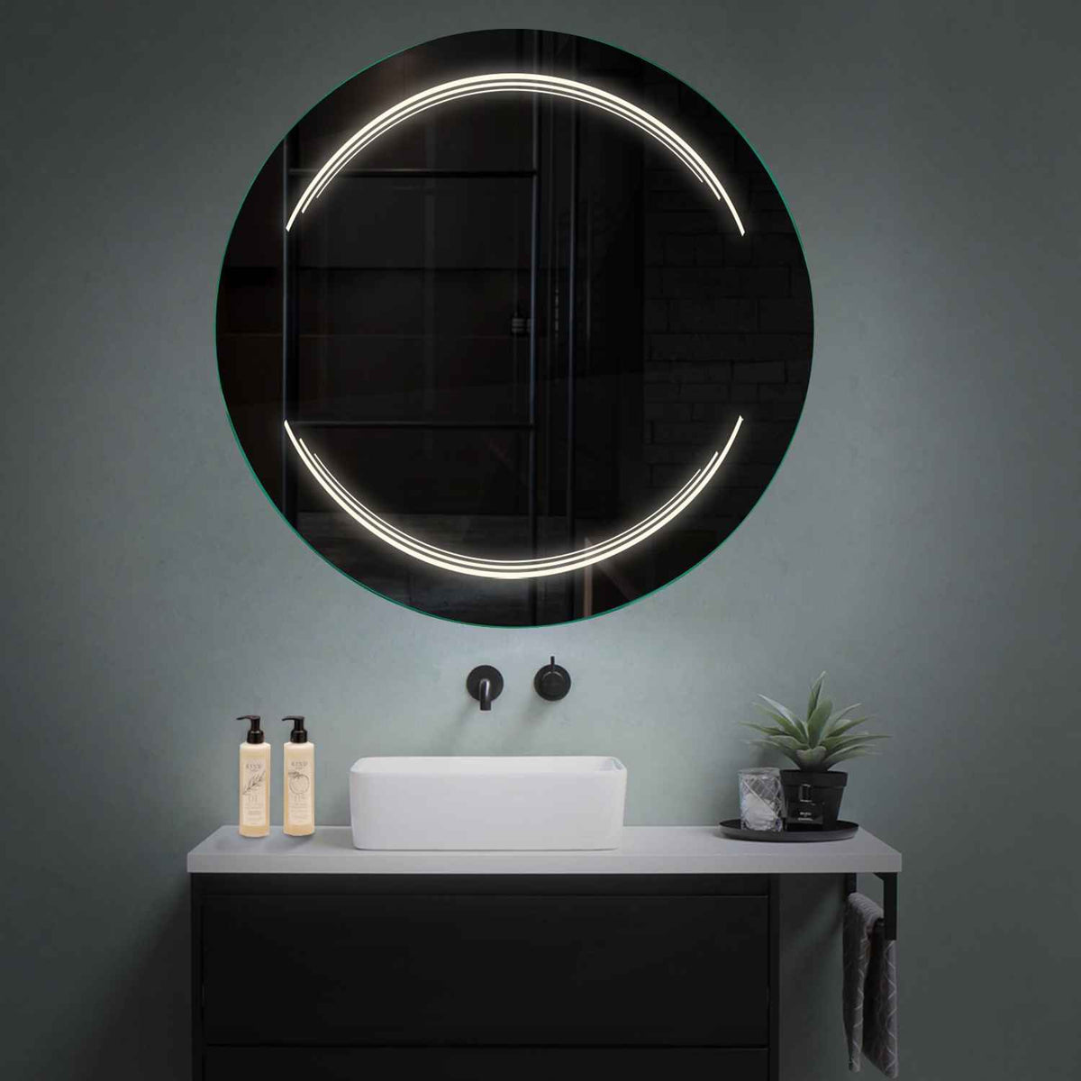 Miroir LED Rond | Sans Boutons Tactiles | Lumière blanche neutre - Reyze Série Salono Modèle 7