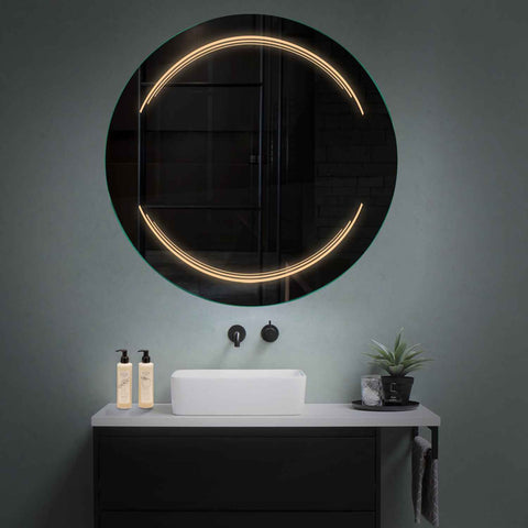 Miroir LED Rond | Sans Boutons Tactiles | Lumière Blanche Chaude - Reyze Série Salono Modèle 7