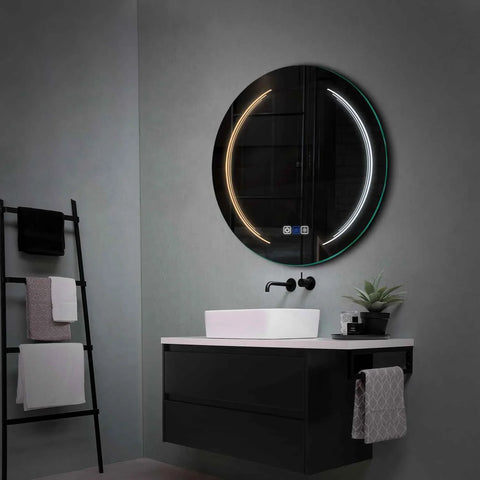 Miroir LED Rond | boutons tactiles | Fonction Anti-Buée | Température de couleur réglable - Reyze Série Salono Modèle 8