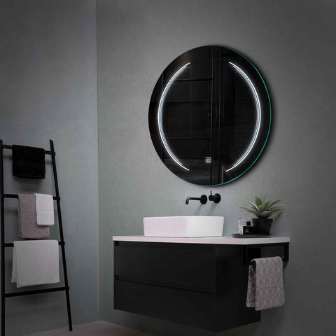 Miroir LED Rond | Bouton Tactile | Lumière blanche froide - Reyze Série Salono Modèle 8