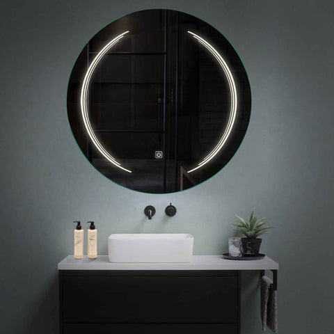 Miroir LED Rond | Bouton Tactile | Lumière blanche neutre - Reyze Série Salono Modèle 8