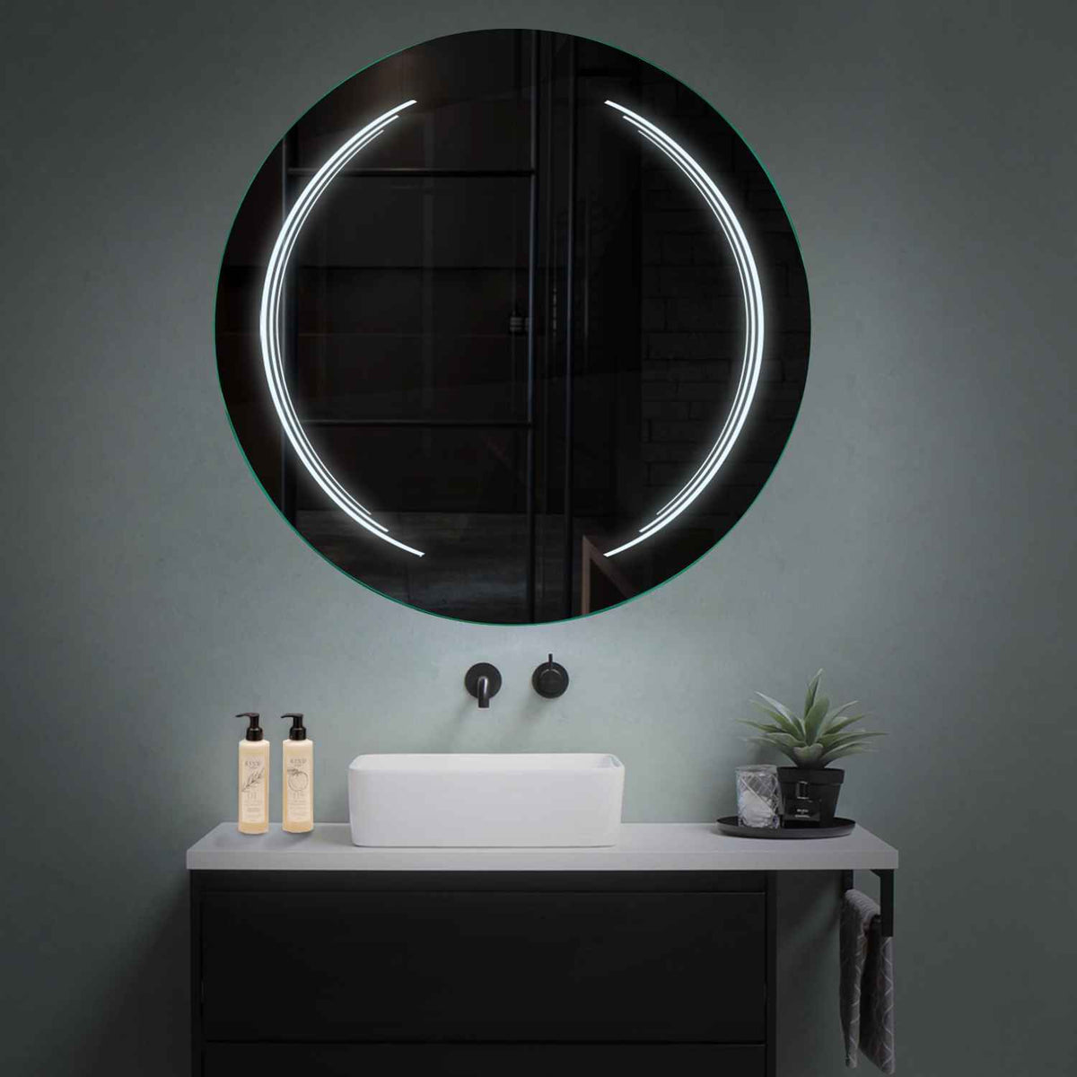 Miroir LED Rond | Sans Boutons Tactiles | Lumière blanche froide - Reyze Série Salono Modèle 8