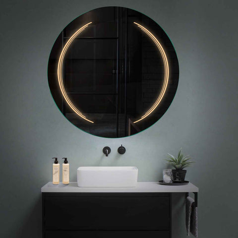 Miroir LED Rond | Sans Boutons Tactiles | Lumière Blanche Chaude - Reyze Série Salono Modèle 8