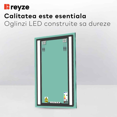 Miroir LED Vertical | Sans Boutons Tactiles | Lumière blanche neutre - Reyze Série Salono Modèle 8