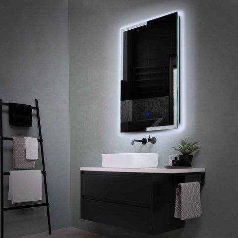 Miroir LED Vertical | Bouton Tactile | Lumière blanche froide - Reyze Série Edge Modèle 2
