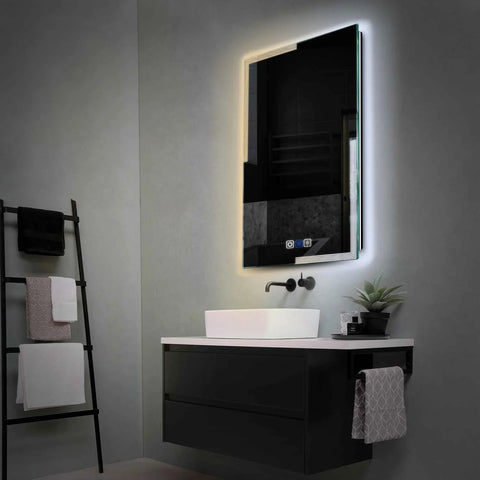Miroir LED Vertical | boutons tactiles | Fonction Anti-Buée | Température de couleur réglable - Reyze Série Edge Modèle 2