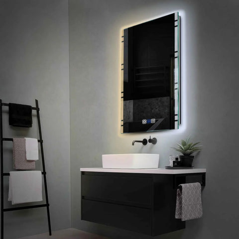 Miroir LED Vertical | boutons tactiles | Fonction Anti-Buée | Température de couleur réglable - Reyze Série Edge Modèle 3