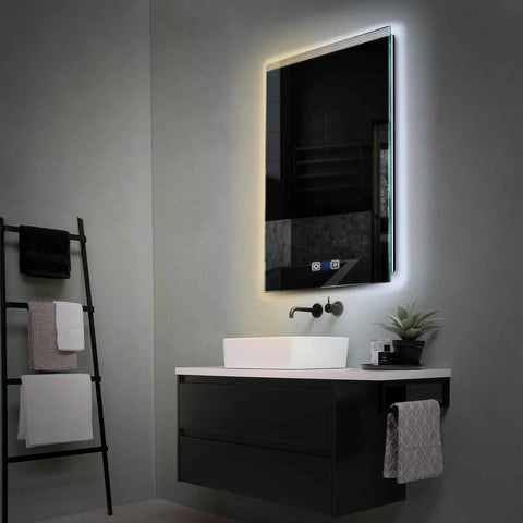 Miroir LED Vertical | boutons tactiles | Fonction Anti-Buée | Température de couleur réglable - Reyze Série Edge Modèle 5