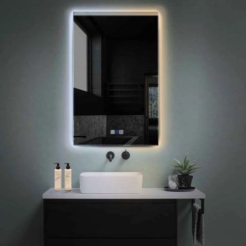 Miroir LED Vertical | boutons tactiles | Fonction Anti-Buée | Température de couleur réglable - Reyze Série Edge Modèle 5