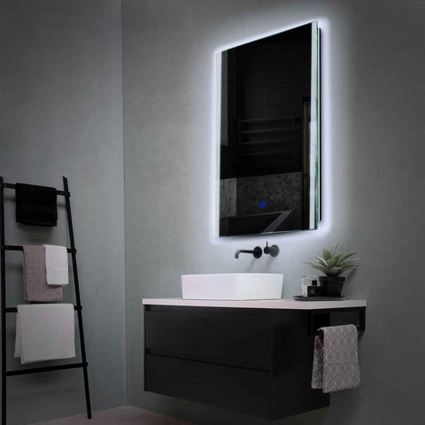 Miroir LED Vertical | Bouton Tactile | Lumière blanche froide - Reyze Série Edge Modèle 7