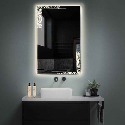 Miroir LED Vertical | Sans Boutons Tactiles | Lumière blanche neutre - Reyze Série Good Vibes Modèle 4