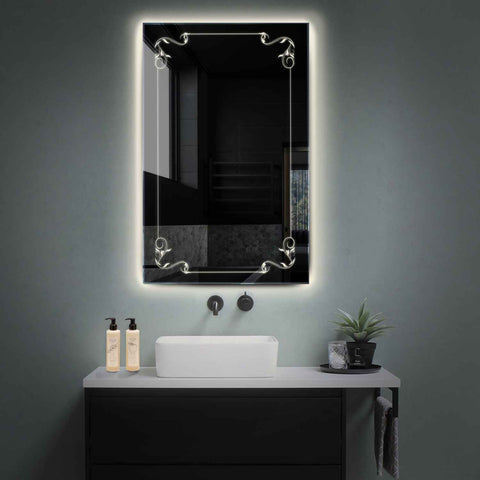 Miroir LED Vertical | Sans Boutons Tactiles | Lumière blanche neutre - Reyze Série Good Vibes Modèle 5
