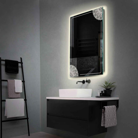 Miroir LED Vertical | Sans Boutons Tactiles | Lumière blanche neutre - Reyze Série Good Vibes Modèle 7