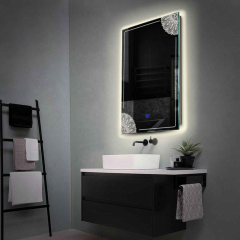 Miroir LED Vertical | Bouton Tactile | Lumière blanche neutre - Reyze Série Good Vibes Modèle 7