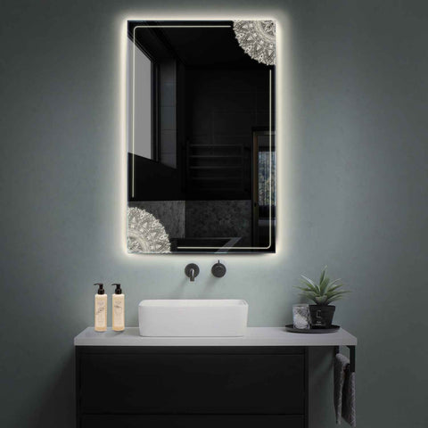 Miroir LED Vertical | Sans Boutons Tactiles | Lumière blanche neutre - Reyze Série Good Vibes Modèle 7