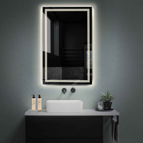 Miroir LED Vertical | Sans Boutons Tactiles | Lumière blanche neutre - Reyze Série Minimal Modèle 1