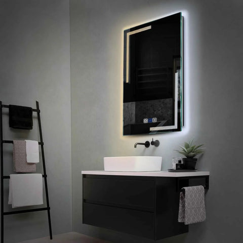 Miroir LED Vertical | boutons tactiles | Fonction Anti-Buée | Température de couleur réglable - Reyze Série Minimal Modèle 2