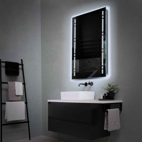 Miroir LED Vertical | Sans Boutons Tactiles | Lumière blanche froide - Reyze Série Minimal Modèle 3