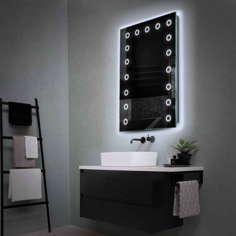 Miroir LED Vertical | Sans Boutons Tactiles | Lumière blanche froide - Reyze Série Minimal Modèle 4