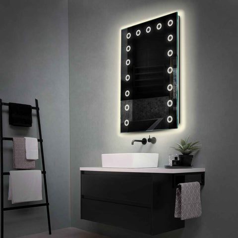 Miroir LED Vertical | Sans Boutons Tactiles | Lumière blanche neutre - Reyze Série Minimal Modèle 4