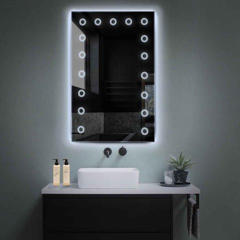 Miroir LED Vertical | Sans Boutons Tactiles | Lumière blanche froide - Reyze Série Minimal Modèle 4