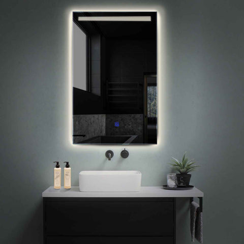 Miroir LED Vertical | Bouton Tactile | Lumière blanche neutre - Reyze Série Minimal Modèle 5