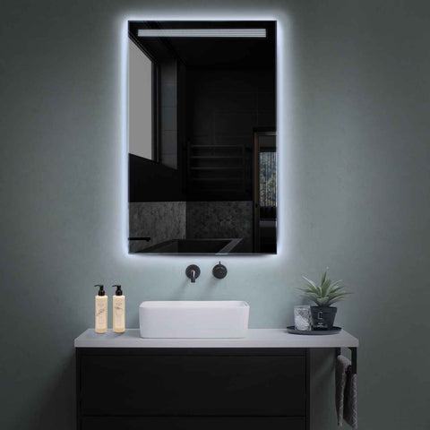 Miroir LED Vertical | Sans Boutons Tactiles | Lumière blanche froide - Reyze Série Minimal Modèle 5