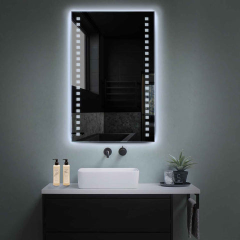 Miroir LED Vertical | Sans Boutons Tactiles | Lumière blanche froide - Reyze Série Minimal Modèle 6
